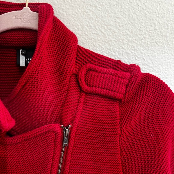 Red sweater motor jacket - Picture 5 of 10